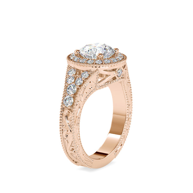 2.10 Carat Diamond 14K Rose Gold Engagement Ring - Fashion Strada