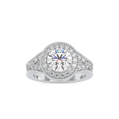 2.10 Carat Diamond 14K White Gold Engagement Ring - Fashion Strada