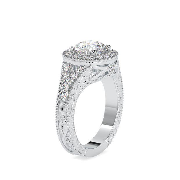 2.10 Carat Diamond 14K White Gold Engagement Ring - Fashion Strada