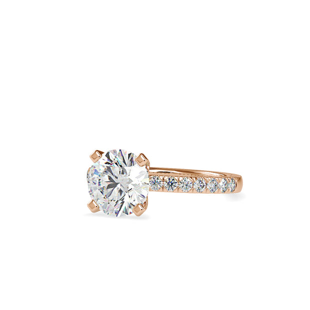 2.94 Carat Diamond 14K Rose Gold Engagement Ring - Fashion Strada