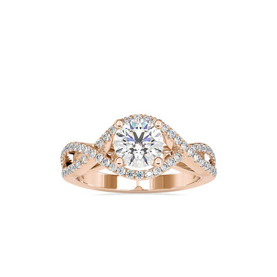 1.40 Carat Diamond 14K Rose Gold Engagement Ring - Fashion Strada