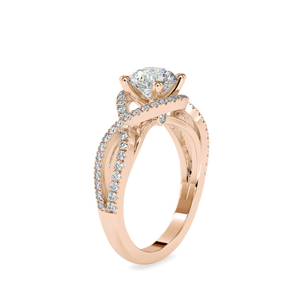 1.40 Carat Diamond 14K Rose Gold Engagement Ring - Fashion Strada