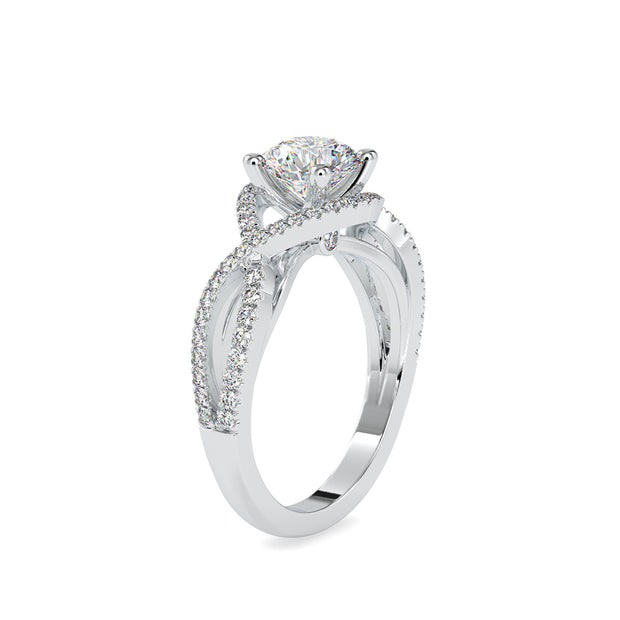 1.40 Carat Diamond 14K White Gold Engagement Ring - Fashion Strada
