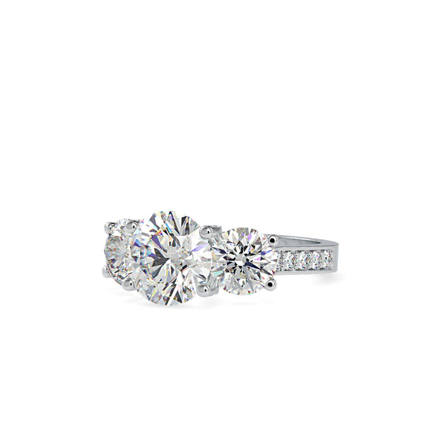 4.94 Carat Diamond 14K White Gold Engagement Ring - Fashion Strada