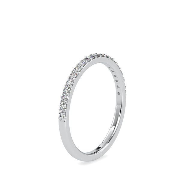 0.19 Carat Diamond 14K White Wedding Band - Fashion Strada
