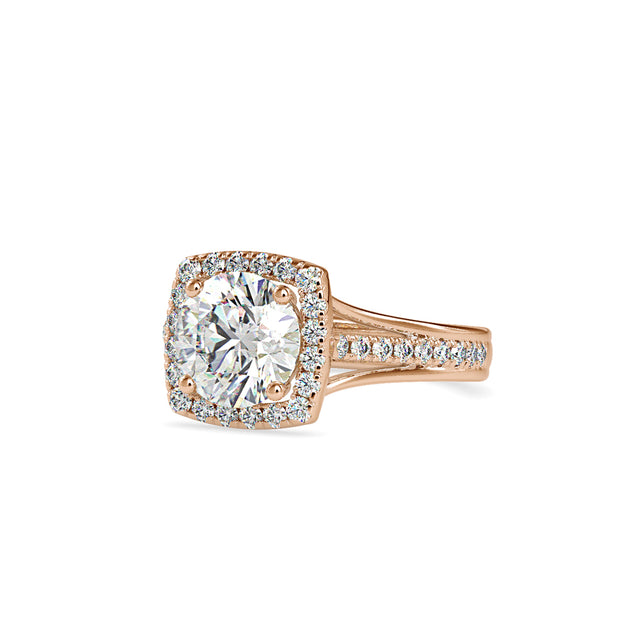 2.46 Carat Diamond 14K Rose Gold Engagement Ring - Fashion Strada