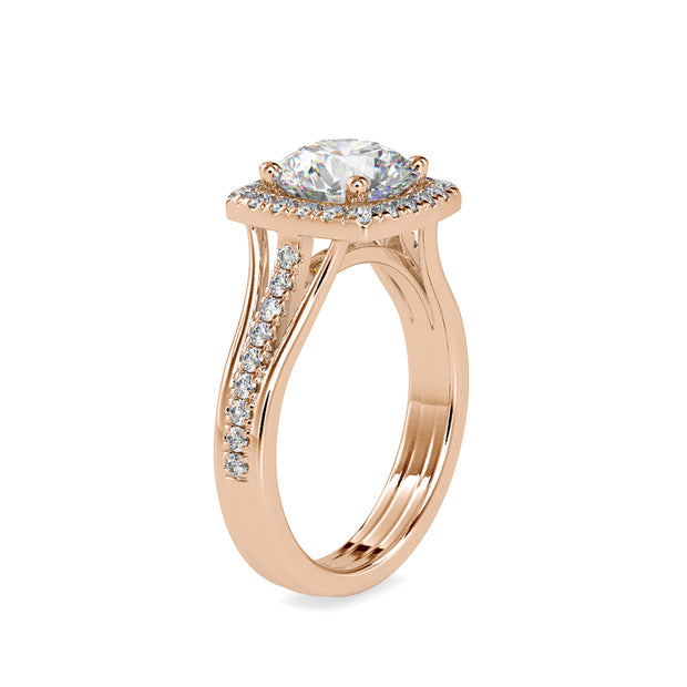 2.46 Carat Diamond 14K Rose Gold Engagement Ring - Fashion Strada