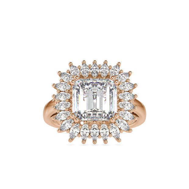4.82 Carat Diamond 14K Rose Gold Engagement Ring - Fashion Strada