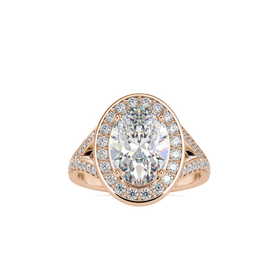 3.09 Carat Diamond 14K Rose Gold Engagement Ring - Fashion Strada