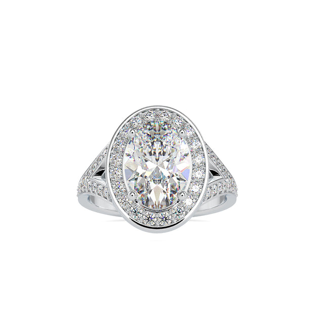 3.09 Carat Diamond 14K White Gold Engagement Ring - Fashion Strada