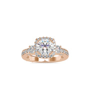 2.66 Carat Diamond 14K Rose Gold Engagement Ring - Fashion Strada