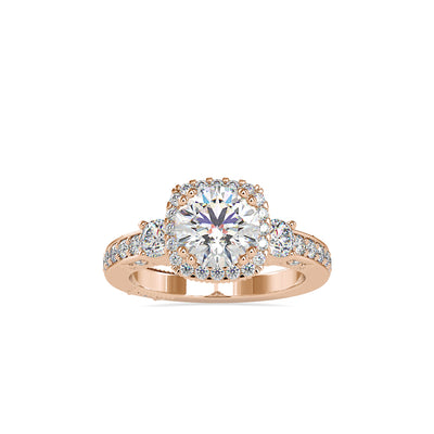 2.66 Carat Diamond 14K Rose Gold Engagement Ring - Fashion Strada