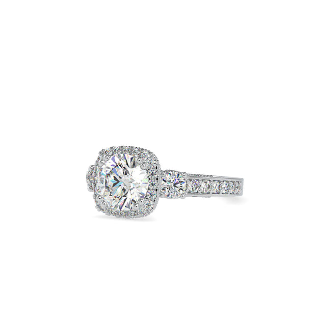 2.66 Carat Diamond 14K White Gold Engagement Ring - Fashion Strada