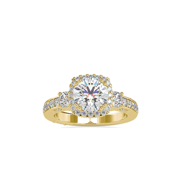 2.66 Carat Diamond 14K Yellow Gold Engagement Ring - Fashion Strada