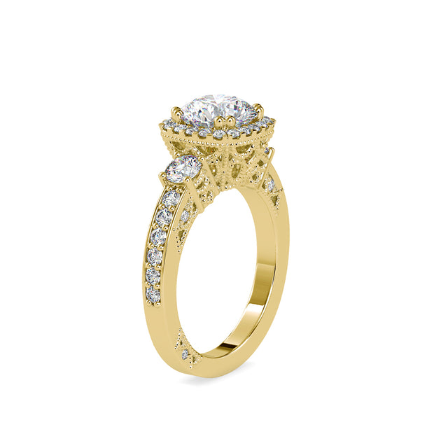 2.66 Carat Diamond 14K Yellow Gold Engagement Ring - Fashion Strada