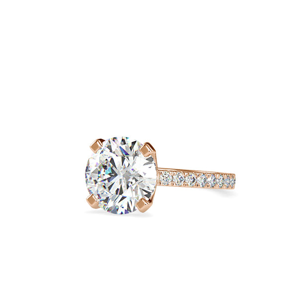 4.99 Carat Diamond 14K Rose Gold Engagement Ring - Fashion Strada