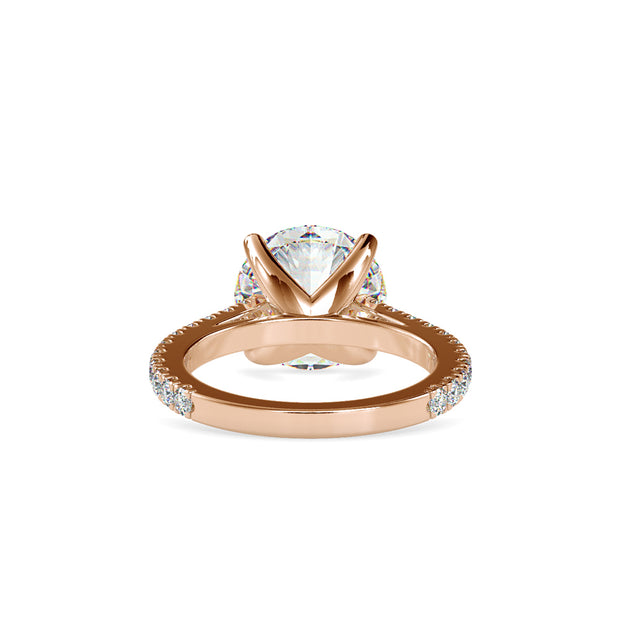 5.02 Carat Diamond 14K Rose Gold Engagement Ring - Fashion Strada