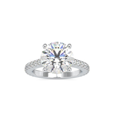 5.02 Carat Diamond 14K White Gold Engagement Ring - Fashion Strada
