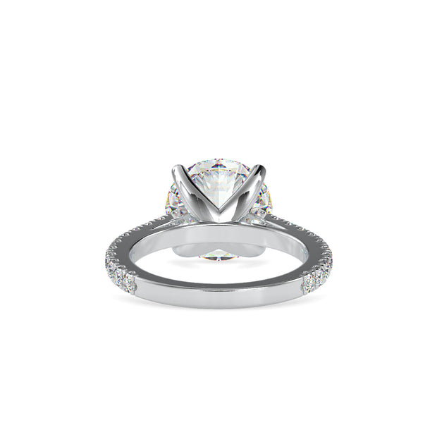 5.02 Carat Diamond 14K White Gold Engagement Ring - Fashion Strada
