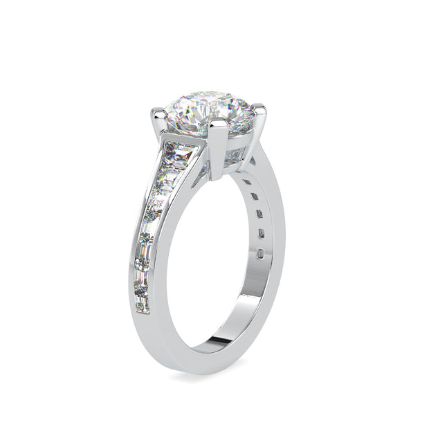 3.68 Carat Diamond 14K White Gold Engagement Ring - Fashion Strada