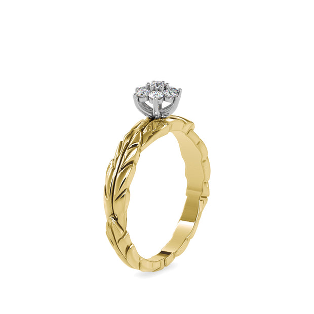 0.18 Carat Diamond 14K Yellow Gold Engagement Ring - Fashion Strada