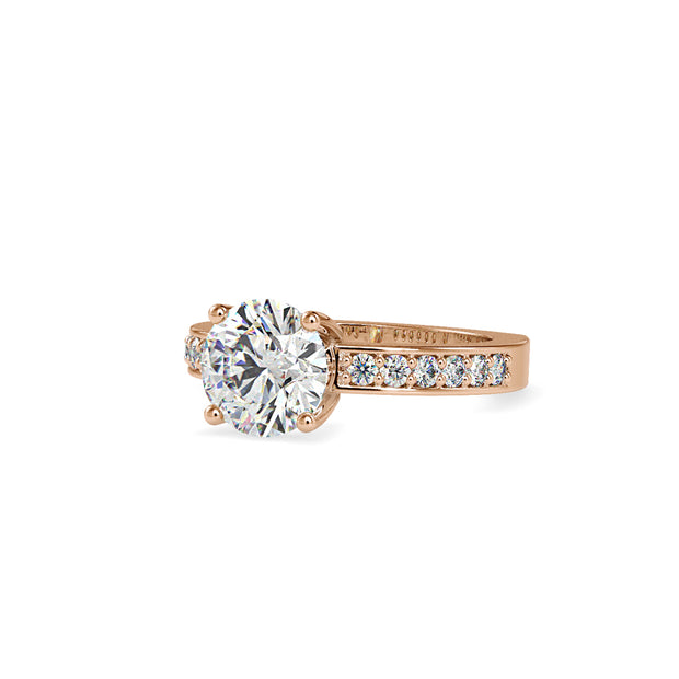 2.11 Carat Diamond 14K Rose Gold Engagement Ring - Fashion Strada