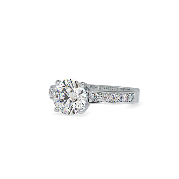 2.11 Carat Diamond 14K White Gold Engagement Ring - Fashion Strada