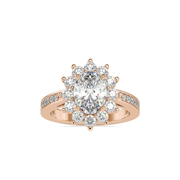 2.41 Carat Diamond 14K Rose Gold Engagement Ring - Fashion Strada