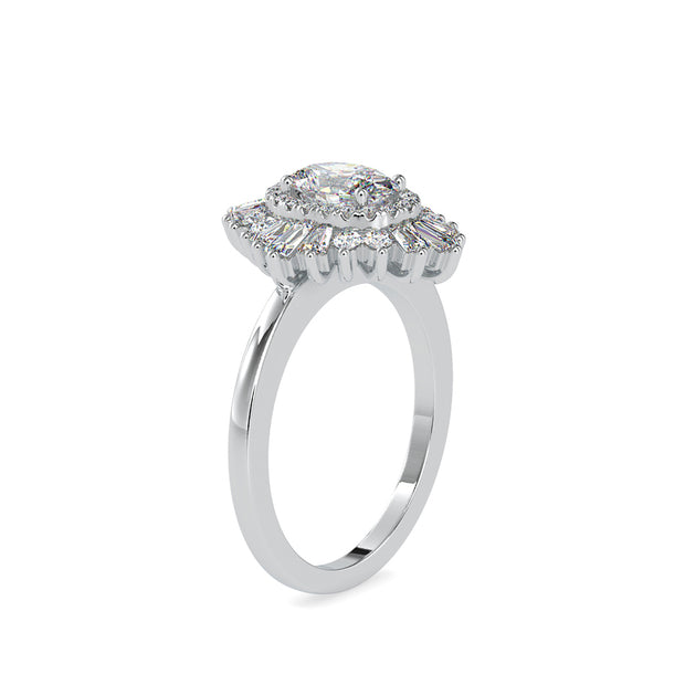 1.56 Carat Diamond 14K White Gold Engagement Ring - Fashion Strada