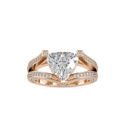 3.06 Carat Diamond 14K Rose Gold Engagement Ring - Fashion Strada