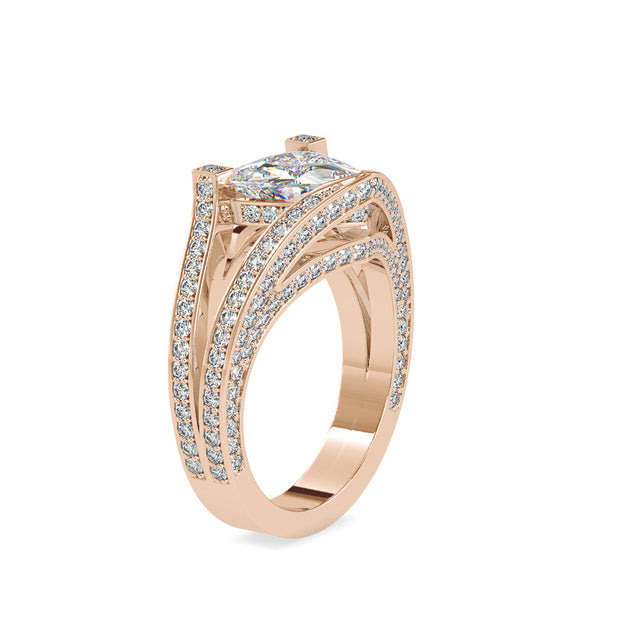 3.06 Carat Diamond 14K Rose Gold Engagement Ring - Fashion Strada
