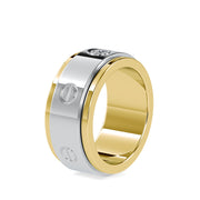 0.10 Carat Diamond 14K Two-Tone Gold Wedding Band - Fashion Strada