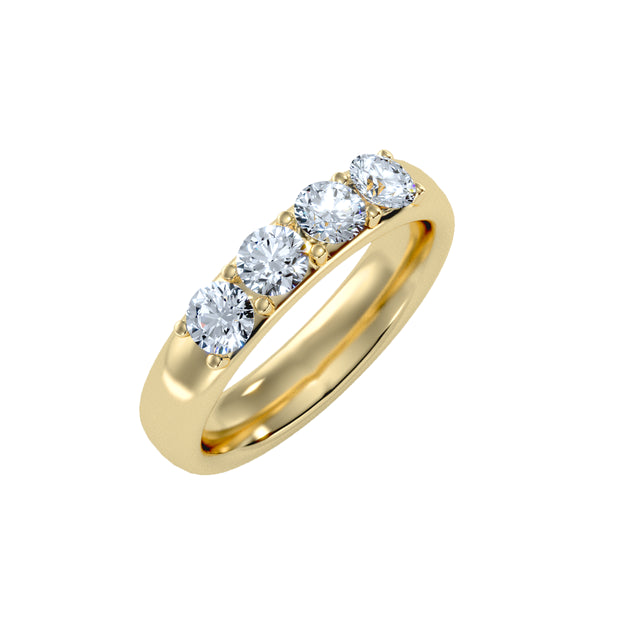 0.96 Carat Diamond 14K Yellow Gold Wedding Band - Fashion Strada