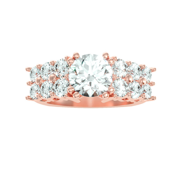 3.19 Carat Diamond 14K Rose Gold Engagement Ring - Fashion Strada