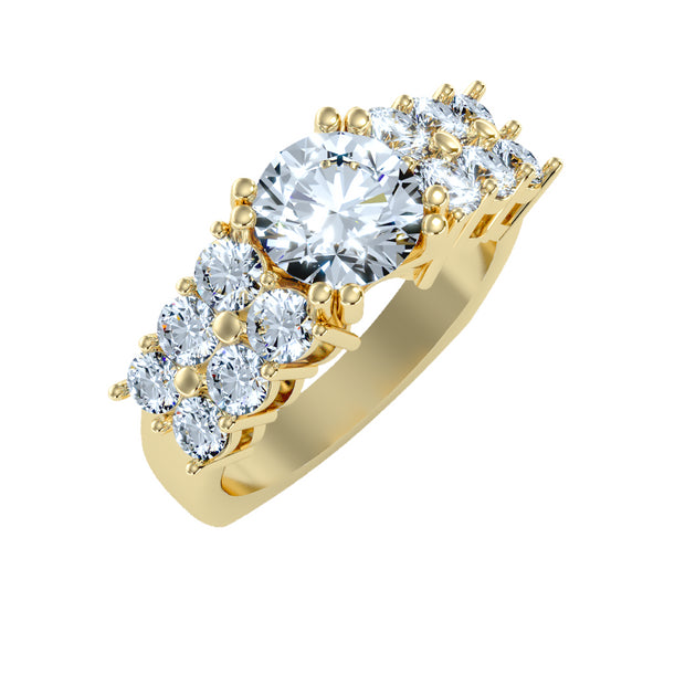3.19 Carat Diamond 14K Yellow Gold Engagement Ring - Fashion Strada