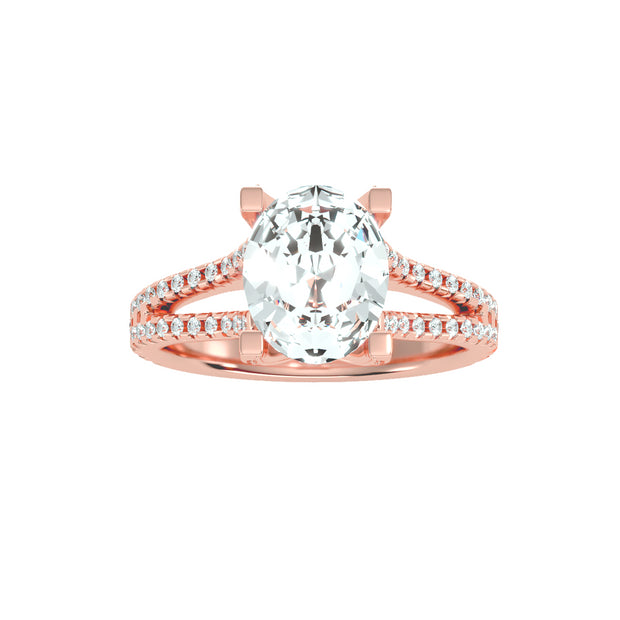 2.73 Carat Diamond 14K Rose Gold Engagement Ring - Fashion Strada