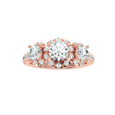 2.04 Carat Diamond 14K Rose Gold Engagement Ring - Fashion Strada