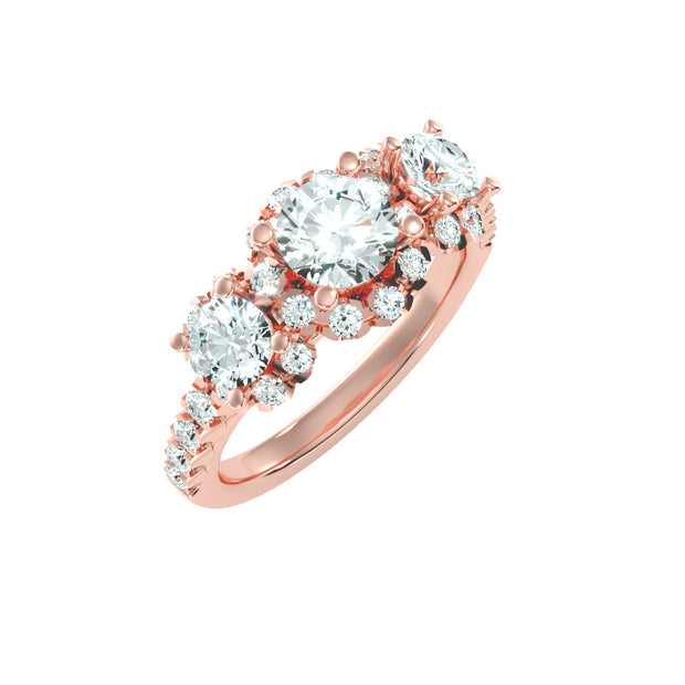 2.04 Carat Diamond 14K Rose Gold Engagement Ring - Fashion Strada