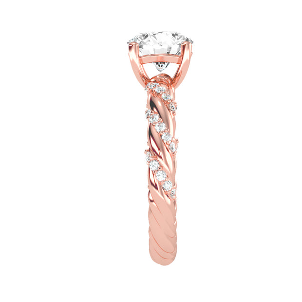 1.78 Carat Diamond 14K Rose Gold Engagement Ring - Fashion Strada