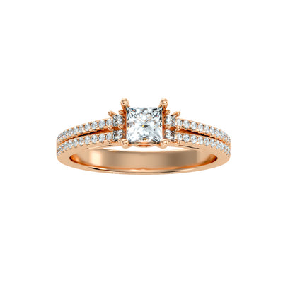 0.72 Carat Diamond 14K Rose Gold Engagement Ring - Fashion Strada