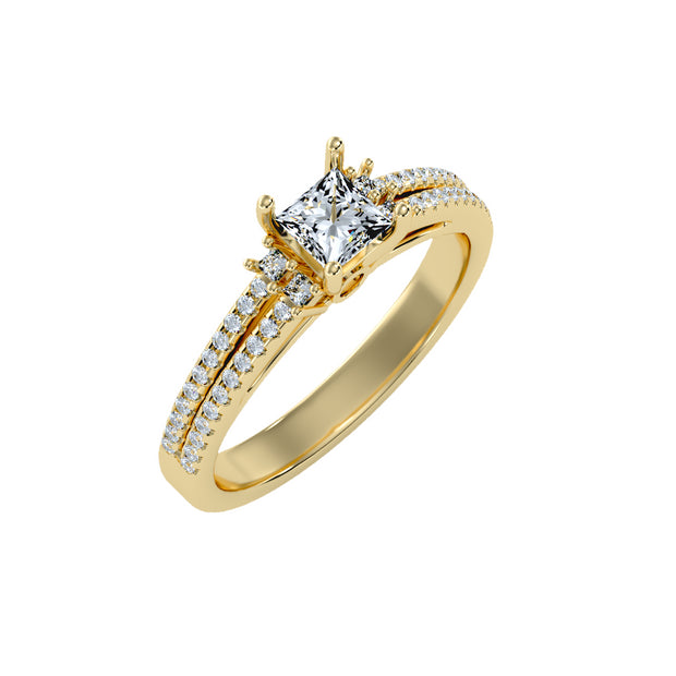 0.72 Carat Diamond 14K Yellow Gold Engagement Ring - Fashion Strada