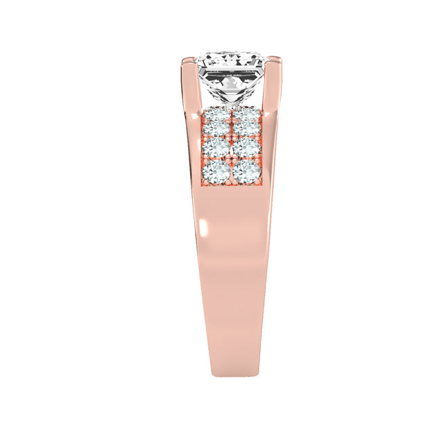 2.21 Carat Diamond 14K Rose Gold Engagement Ring - Fashion Strada