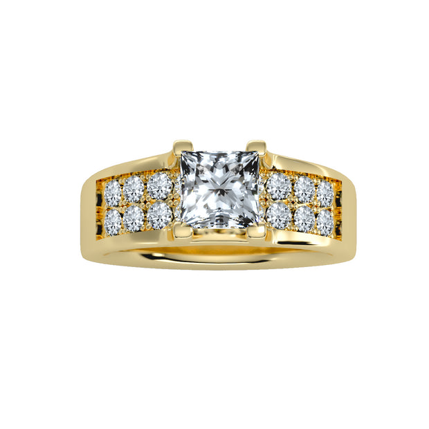 2.21 Carat Diamond 14K Yellow Gold Engagement Ring - Fashion Strada