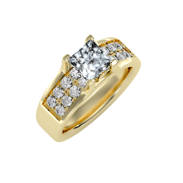 2.21 Carat Diamond 14K Yellow Gold Engagement Ring - Fashion Strada