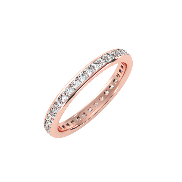 1.14 Carat Diamond 14K Rose Gold Eternity Ring - Fashion Strada