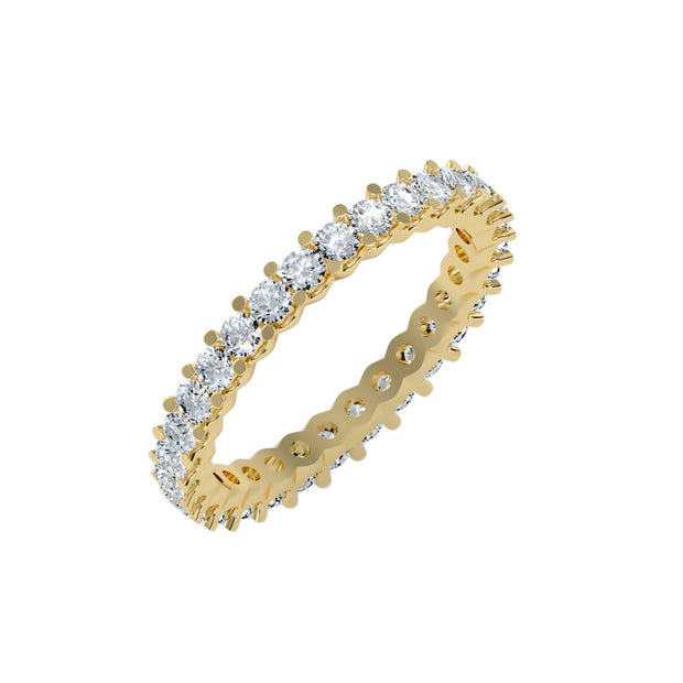 1.20 Carat Diamond 14K Yellow Gold Eternity Ring - Fashion Strada