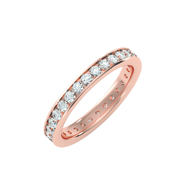 1.04 Carat Diamond 14K Rose Gold Eternity Ring - Fashion Strada