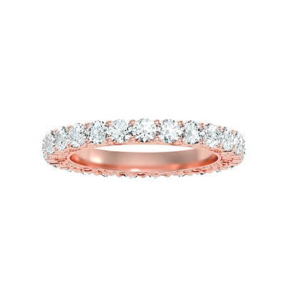 2.28 Carat Diamond 14K Rose Gold Eternity Ring - Fashion Strada