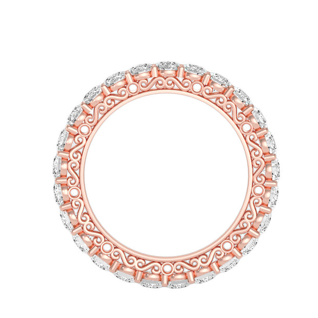 2.28 Carat Diamond 14K Rose Gold Eternity Ring - Fashion Strada