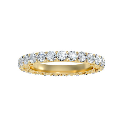 2.28 Carat Diamond 14K Yellow Gold Eternity Ring - Fashion Strada
